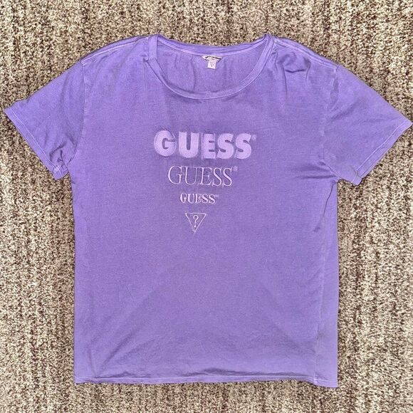 GUESS Originals Women's Purple Short Sleeve Tee T-Shirt Size Small - Picture 1 of 7
